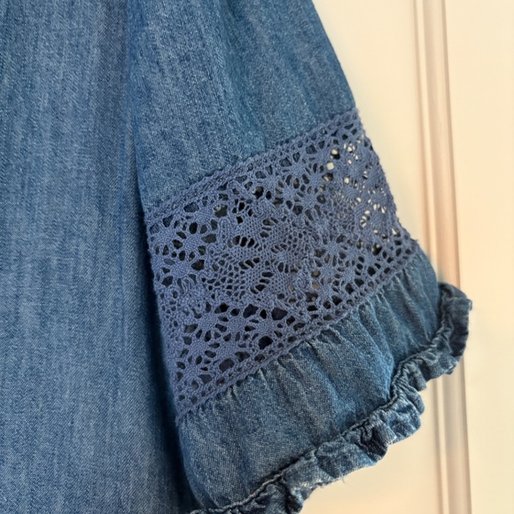 LoveShackFancy x Gap Tiered Chambray Midi Dress - Picture 3 of 5